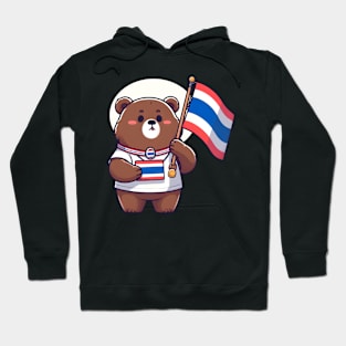 Asian bear with Thailand flag Hoodie